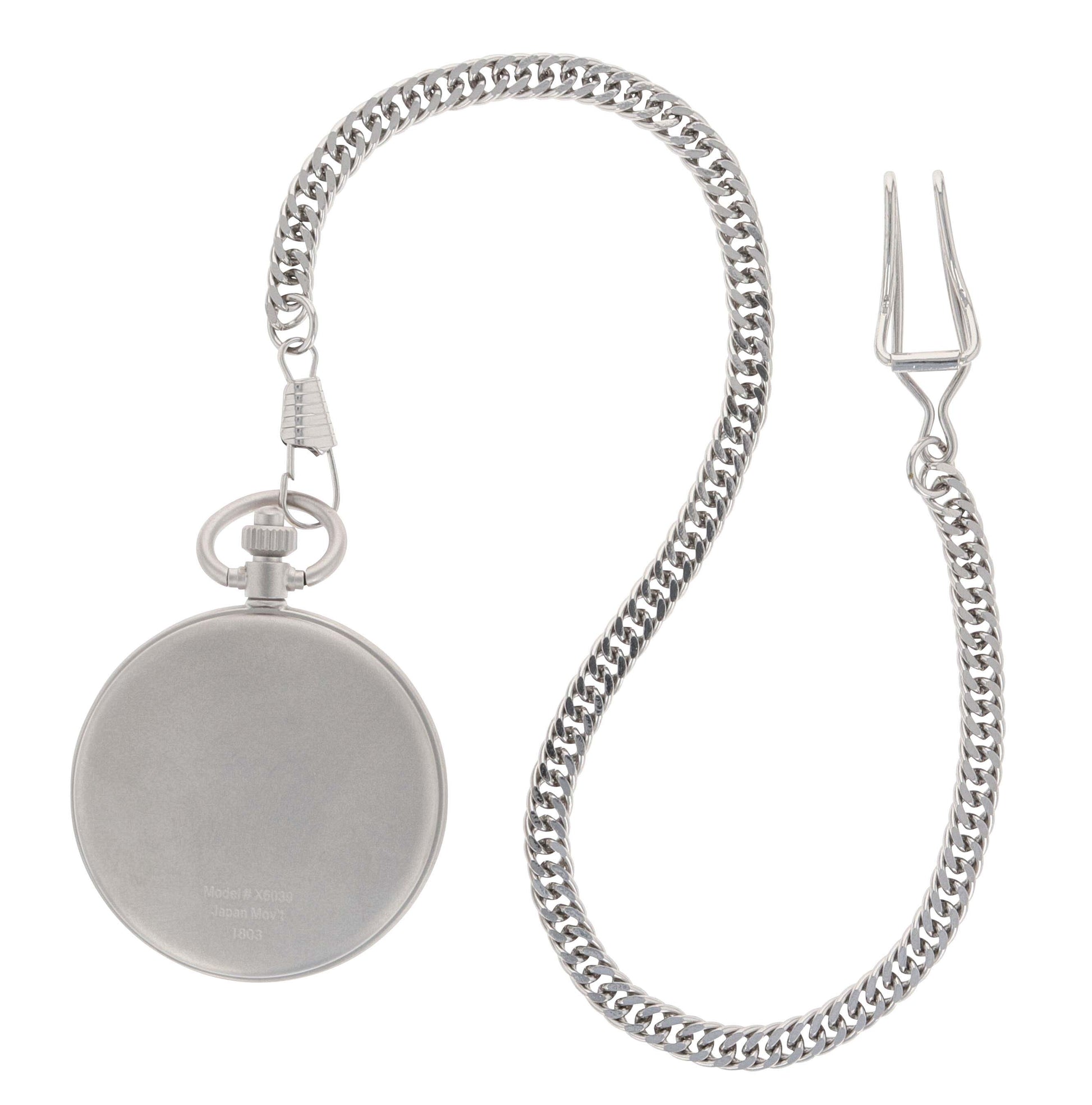 Silver pocket watch with chain