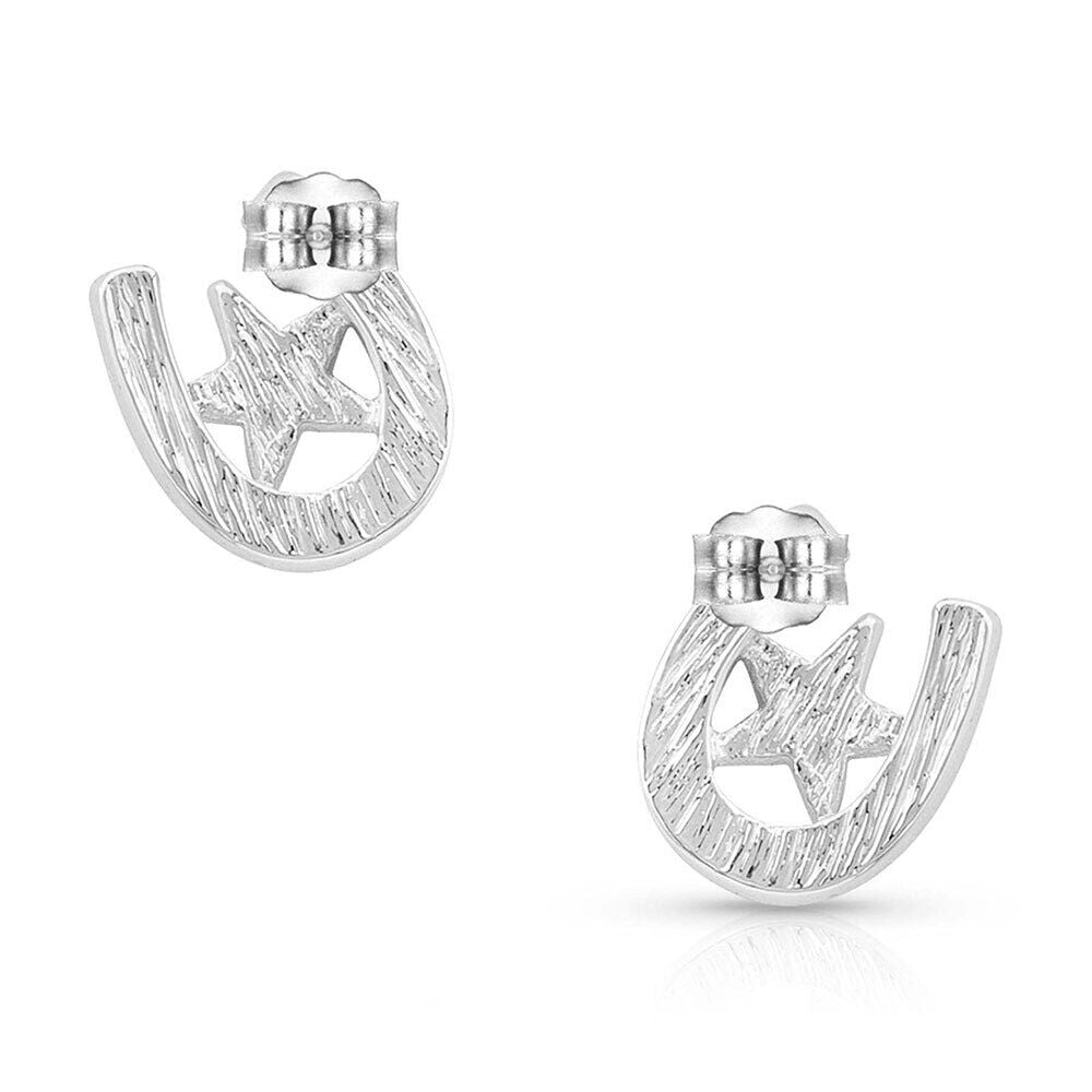Stars & Horseshoe Post Earrings- Montana Silversmiths for Bourbon Cowgirl
