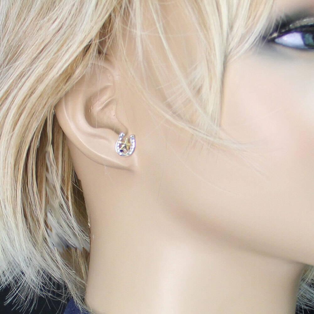Stars & Horseshoe Post Earrings- Montana Silversmiths for Bourbon Cowgirl