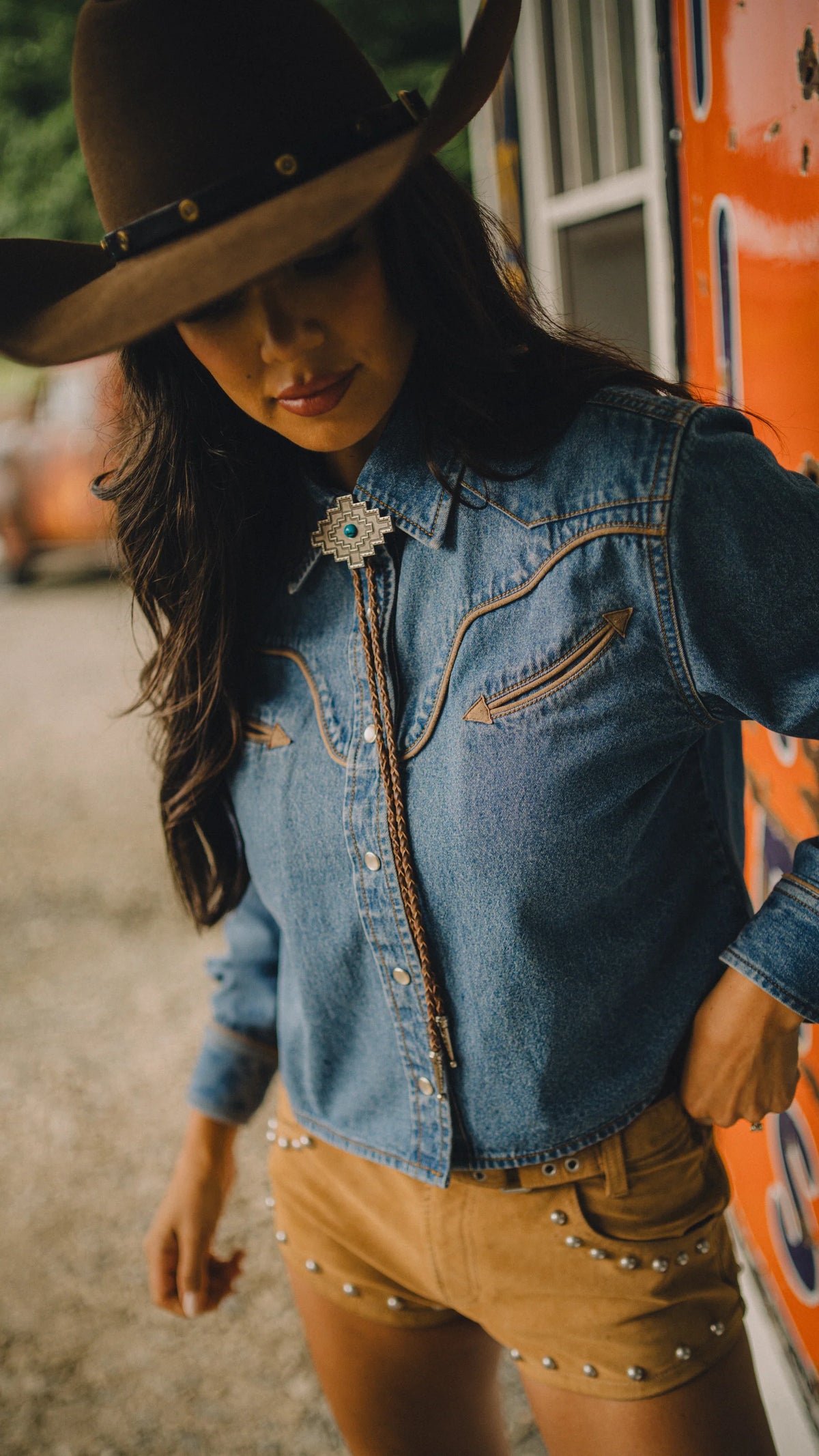 Rustler x H Bar C Denim Cropped Shirt