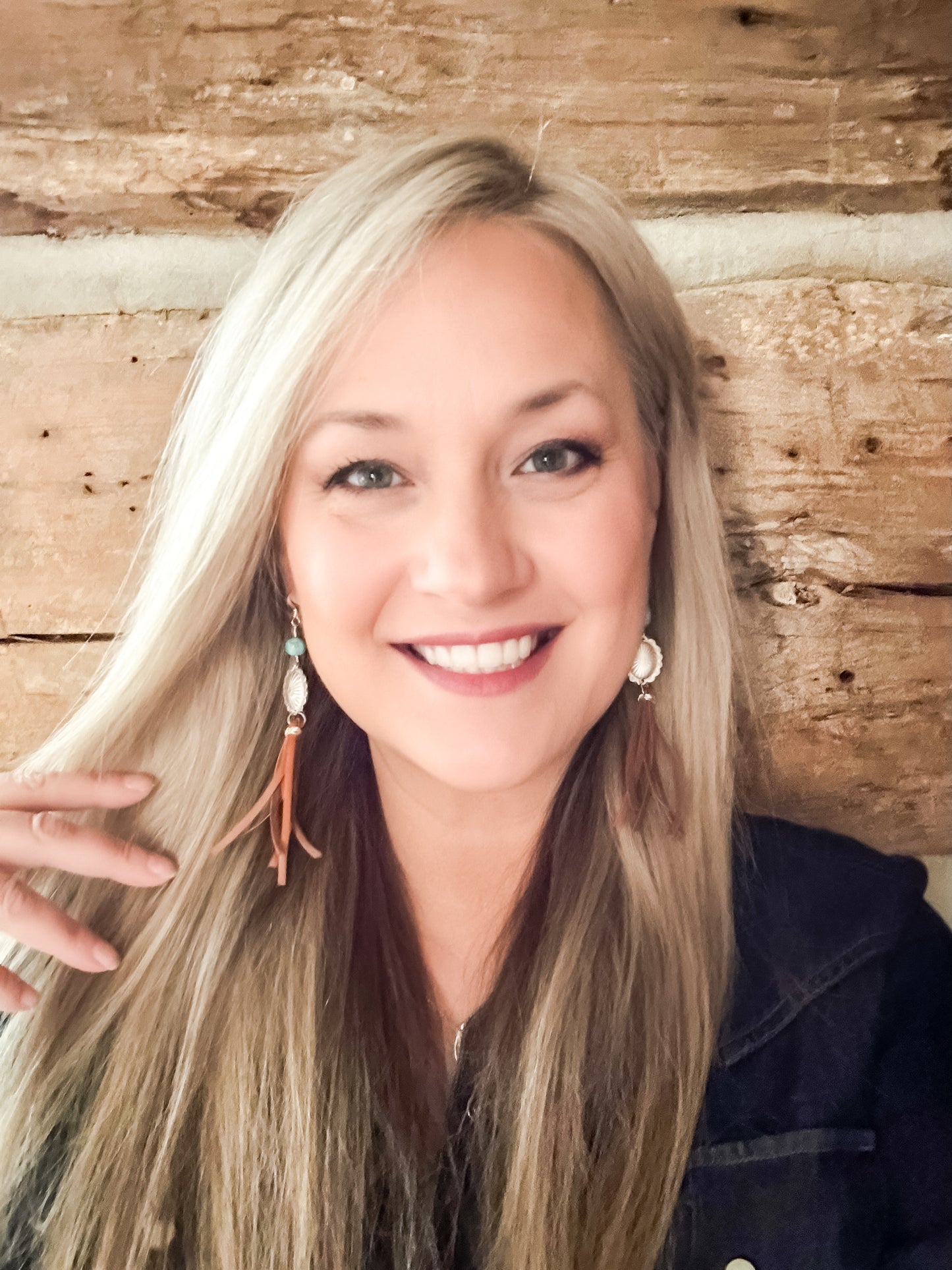 Concho and Turquoise Earrings with Leather Fringe - Quetzal