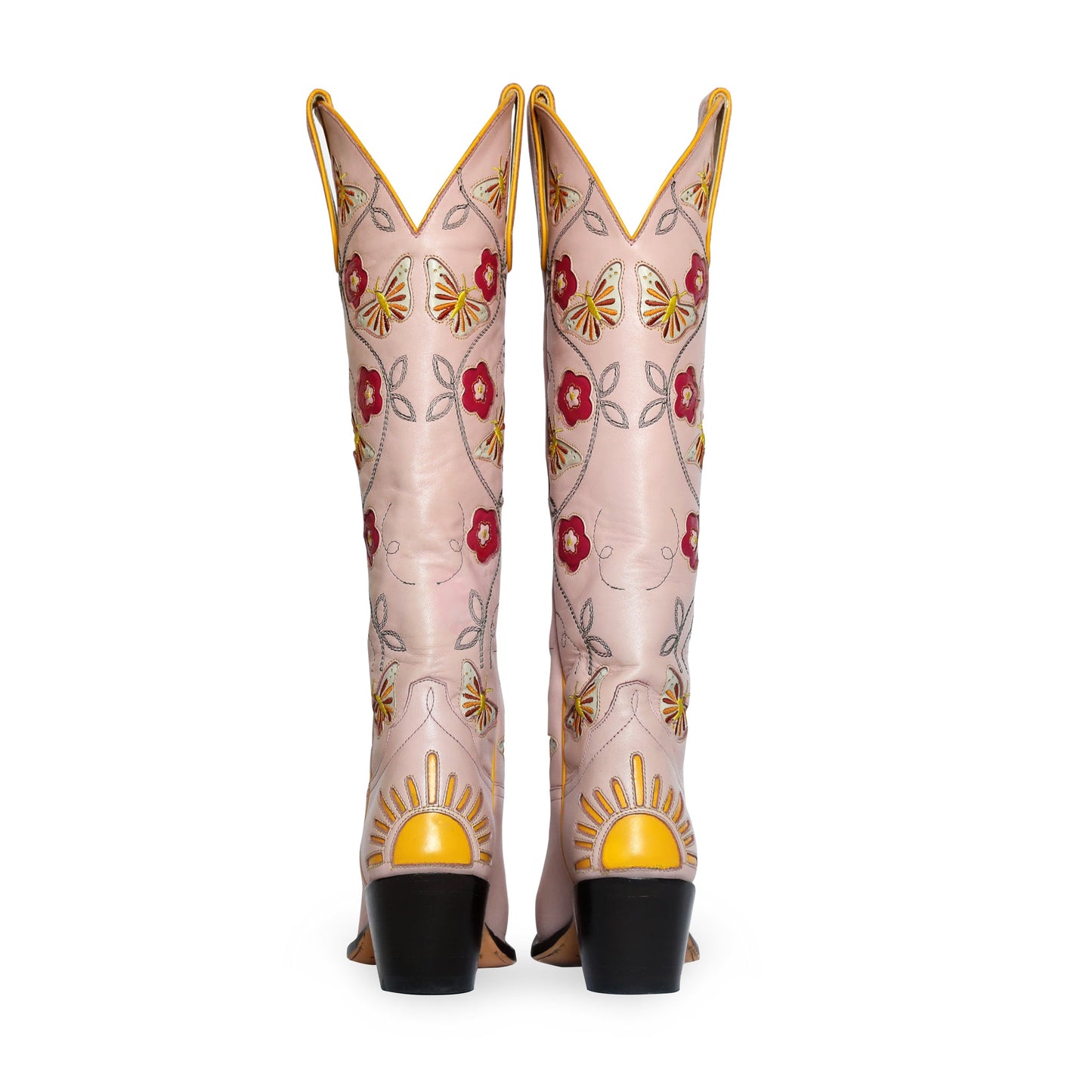 Pink floral cowboy boots