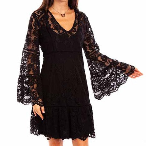 HC557-BLK Black Lace Dress