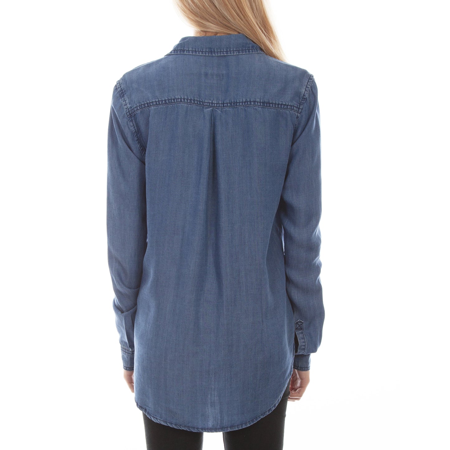 Blue Fringe High Low Blouse by Scully Bourbon Cowgirl