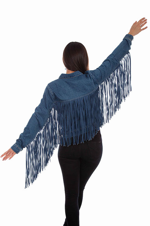 HC711-DEN denim fringe jacket preview