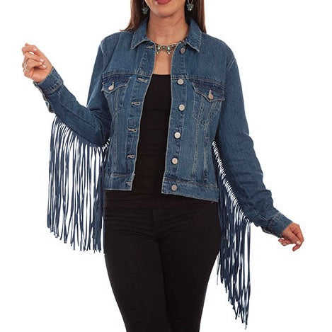 HC711-DEN denim jacket with fringe preview