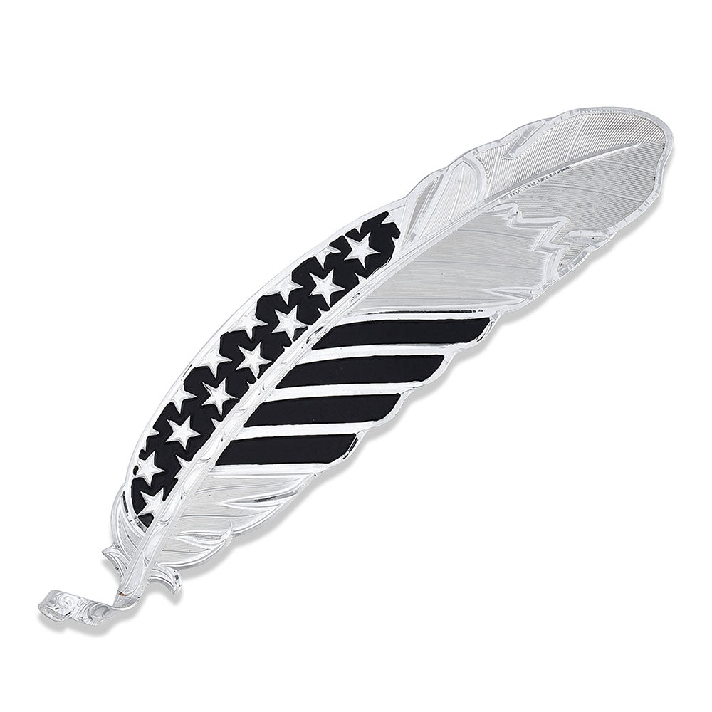 HF4692 Silver Feather with Stars and Stripes