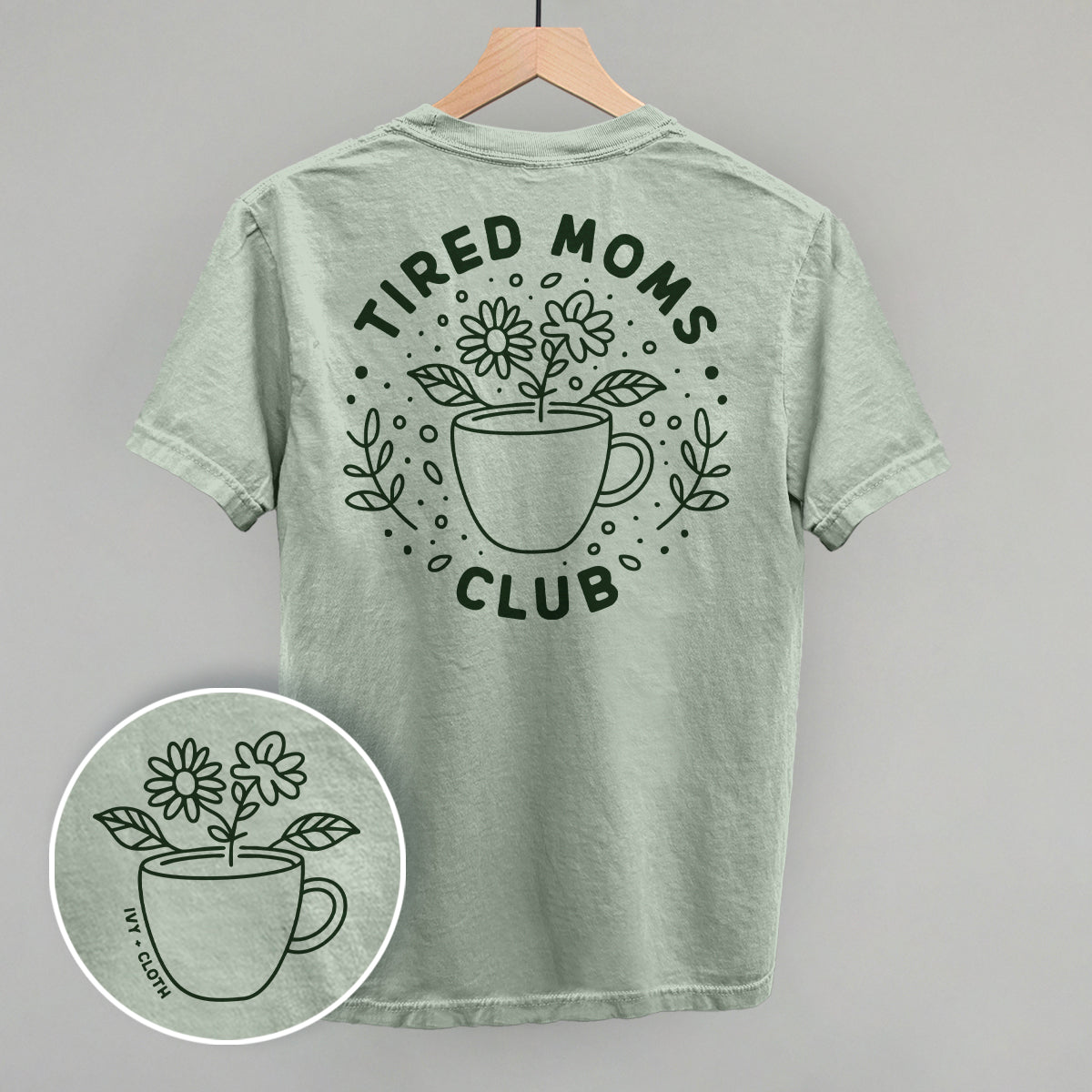 IC-Bay Tired Moms Club t-shirt with floral design