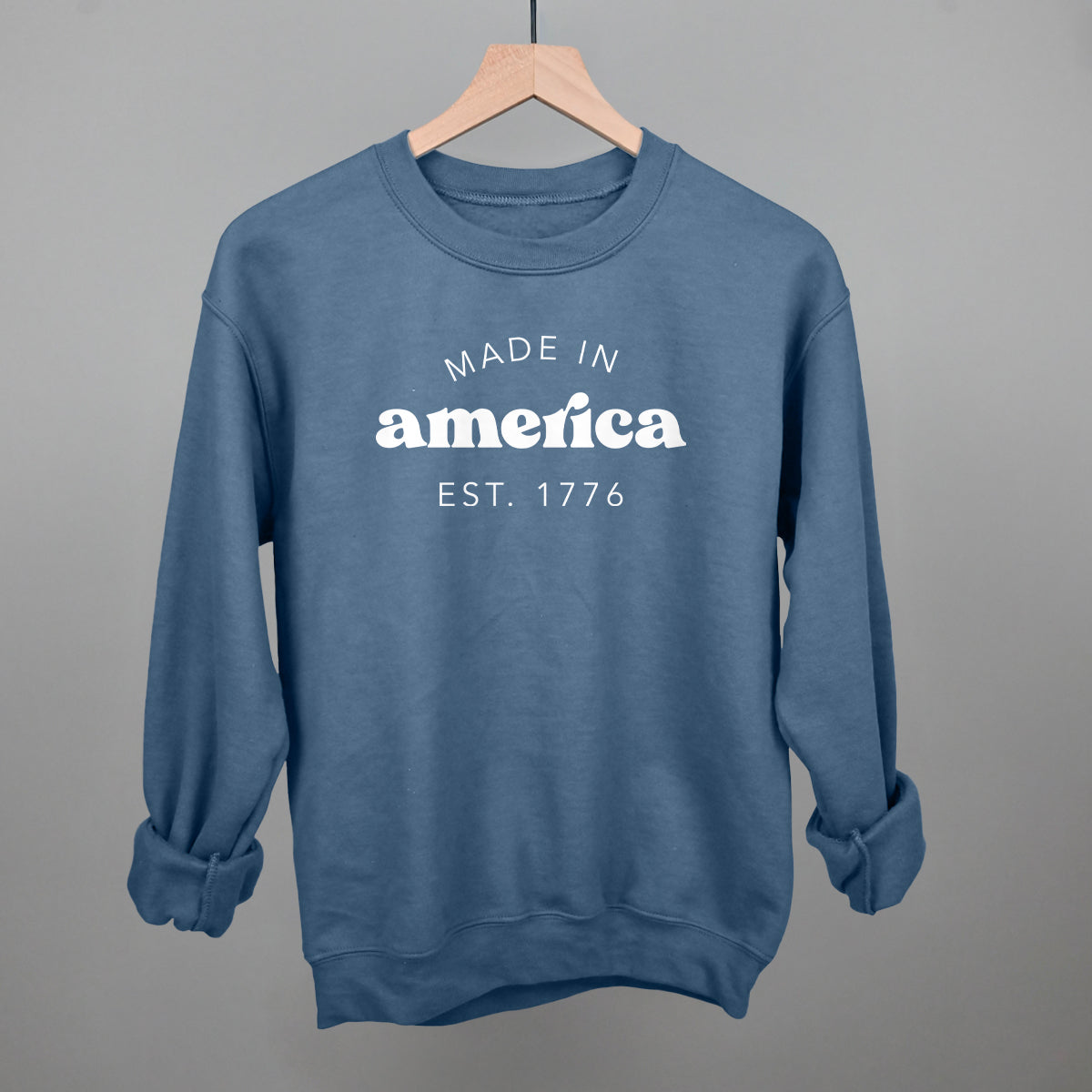 Indigo blue Made in America Gildan sweatshirt