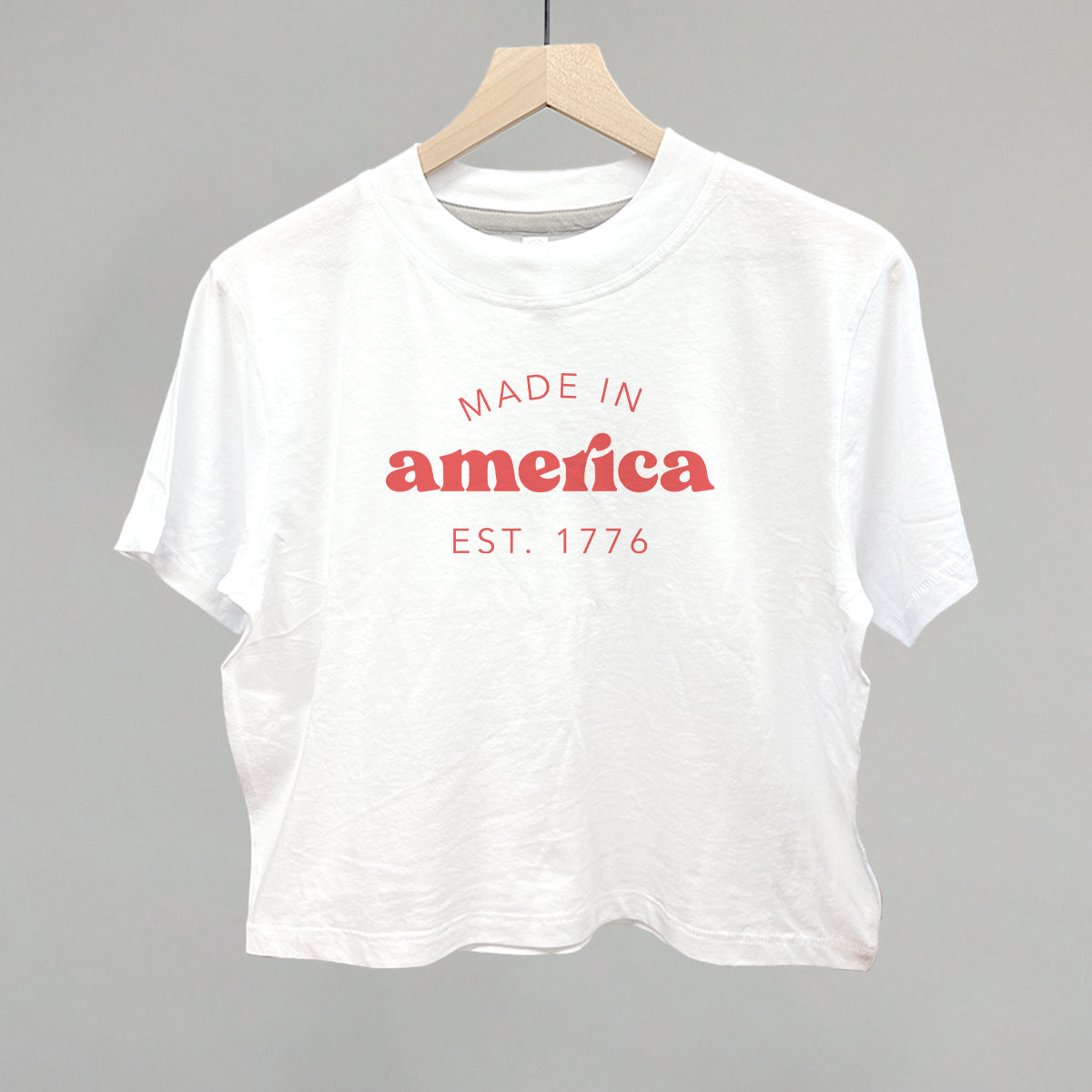 White Boxy Tee Made in America