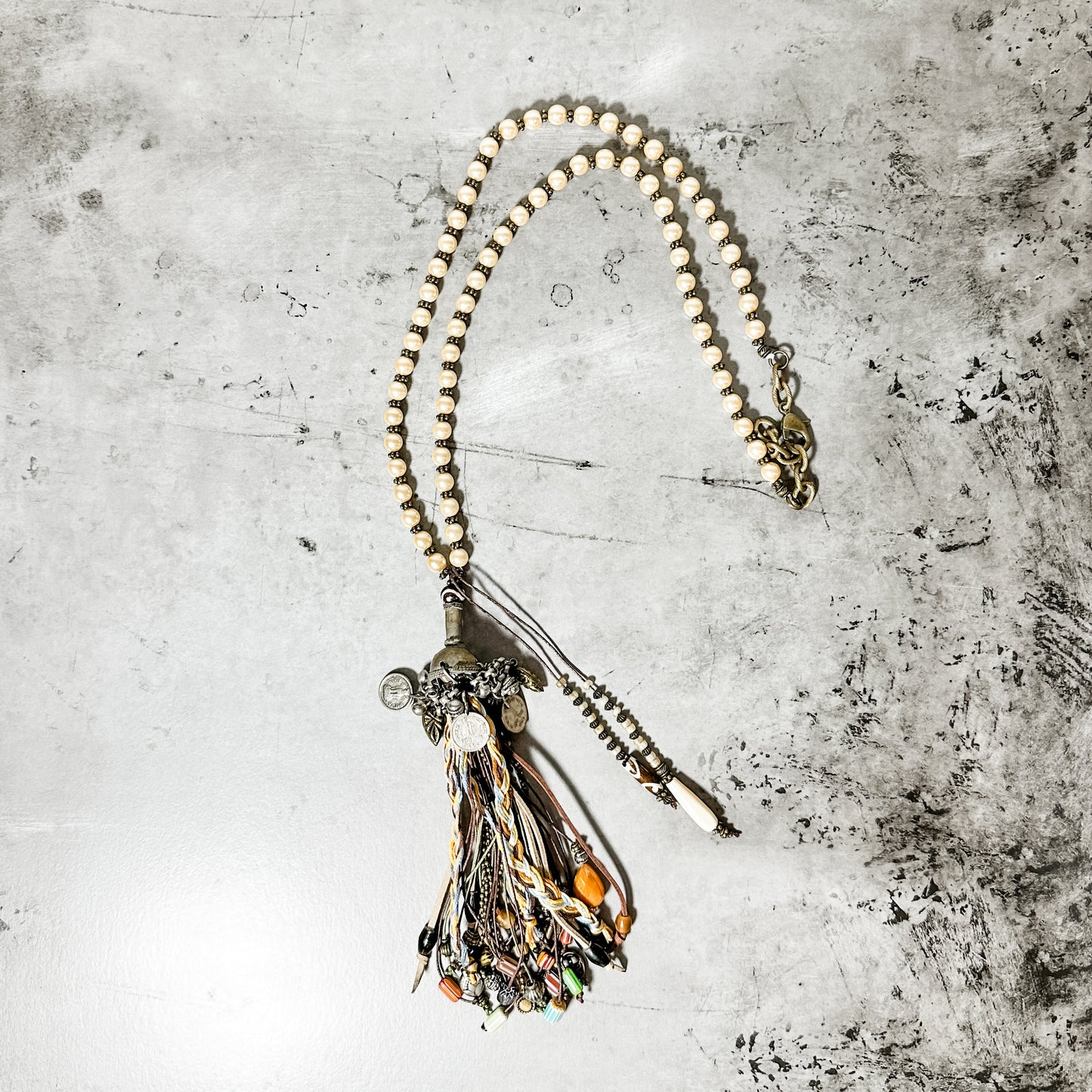 Pearl Strand with Multi Tassel - Amy Kaplan for Bourbon Cowgirl