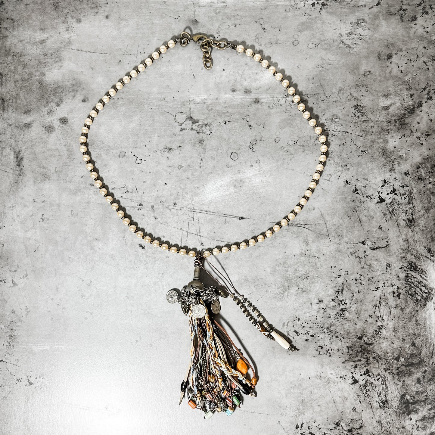Pearl Strand with Multi Tassel - Amy Kaplan for Bourbon Cowgirl