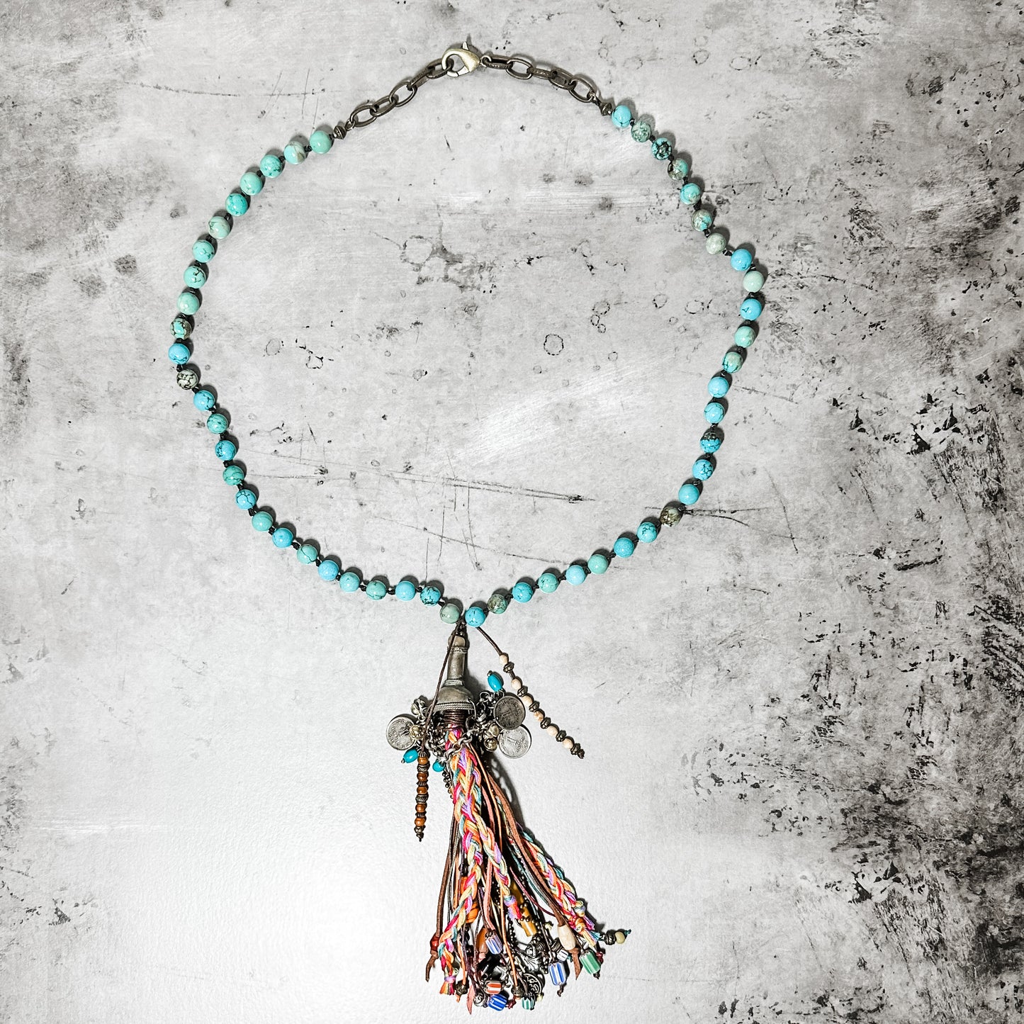 Turquoise Strand with Tassel - Amy Kaplan for Bourbon Cowgirl
