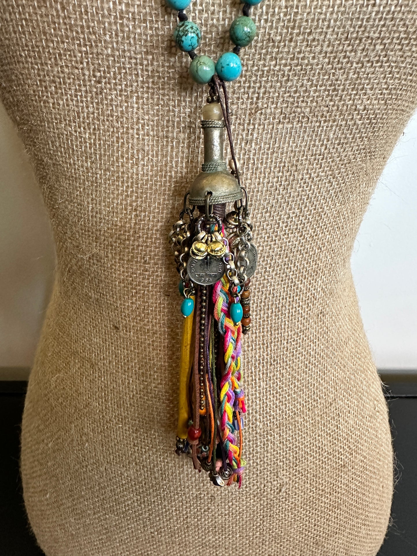 Turquoise Strand with Tassel - Amy Kaplan for Bourbon Cowgirl