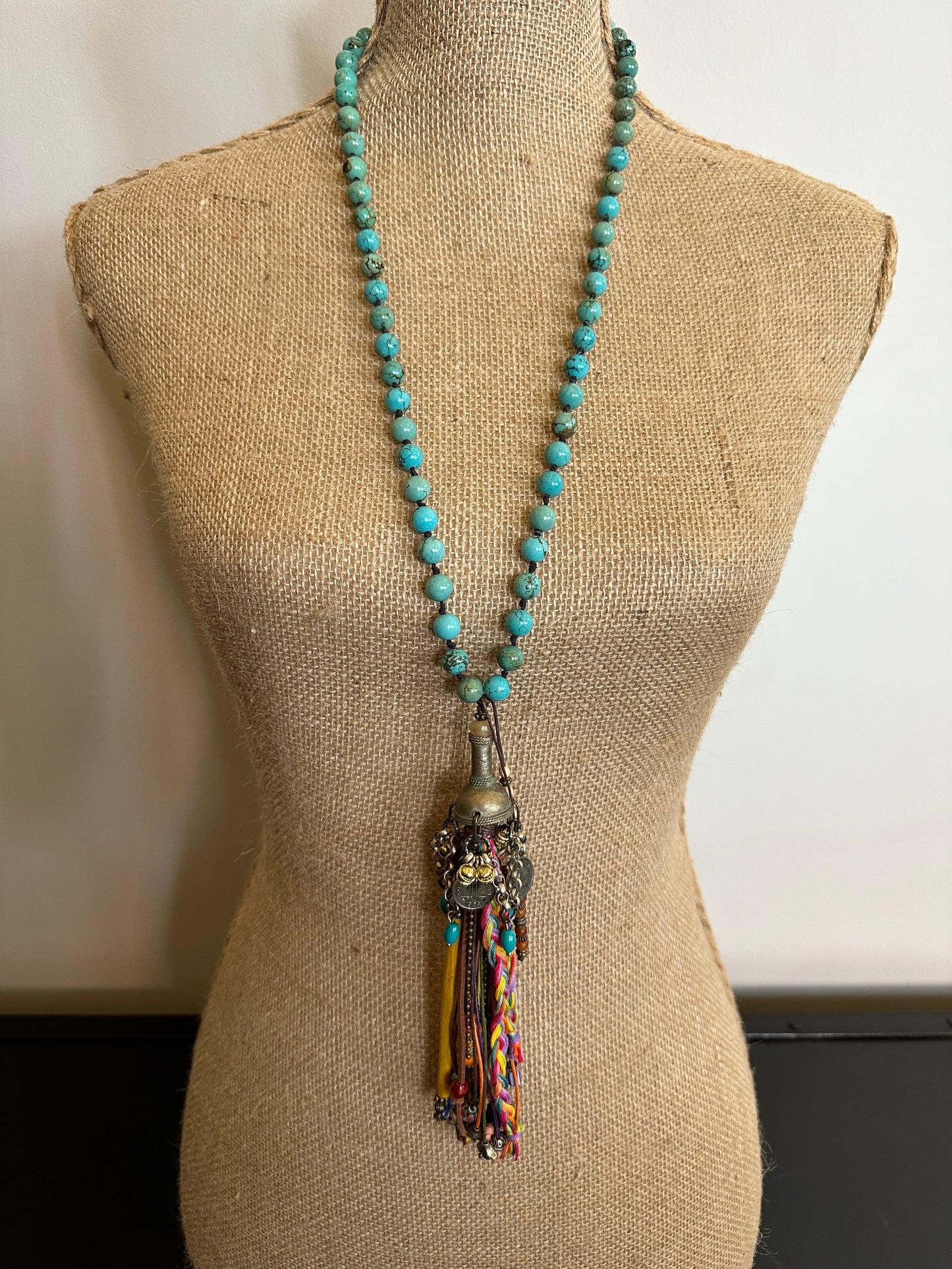 Turquoise Strand with Tassel - Amy Kaplan for Bourbon Cowgirl