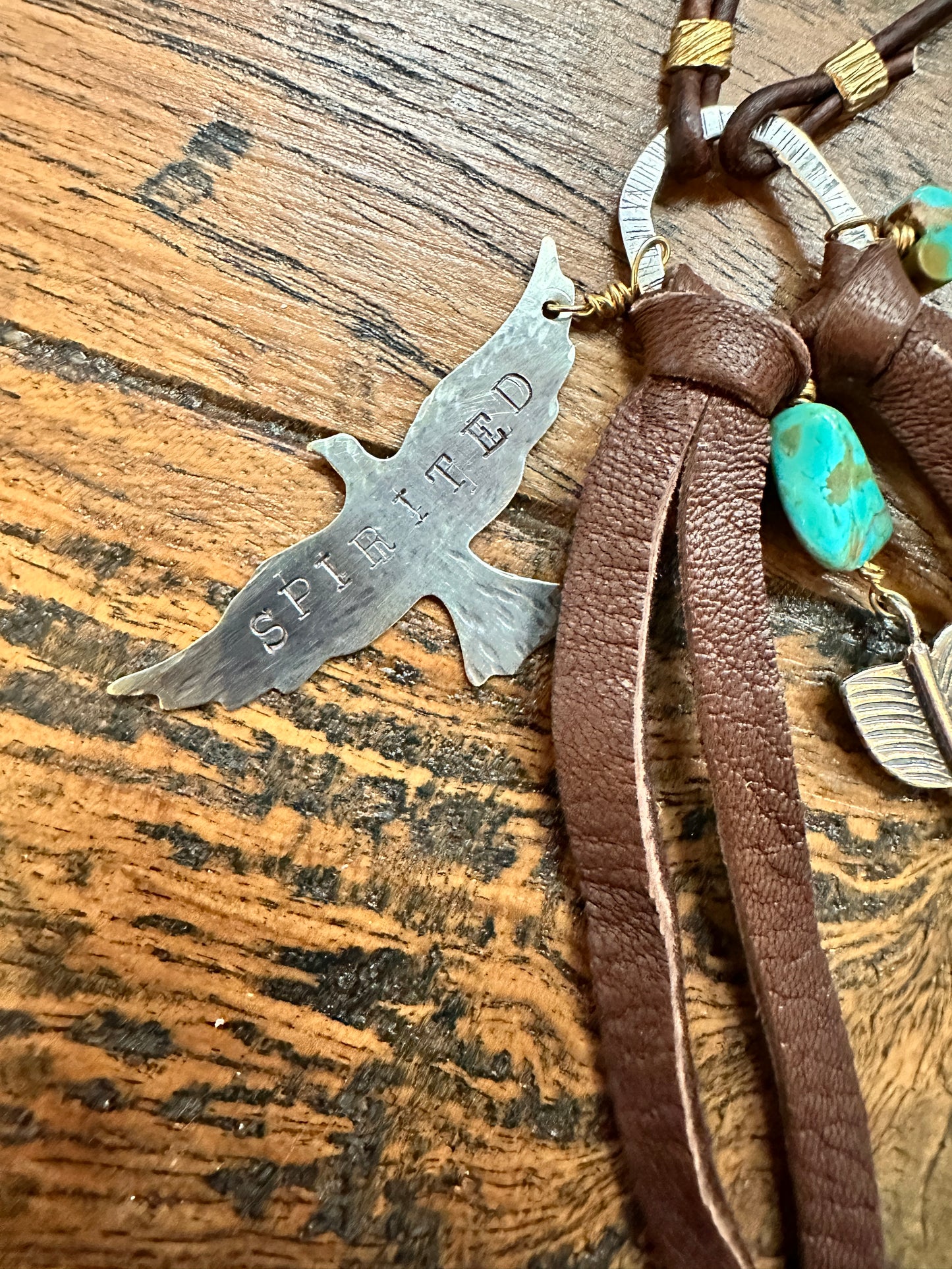 Spirited Leather Lariat Necklace - Exclusive Handmade Jewelry Bourbon Cowgirl