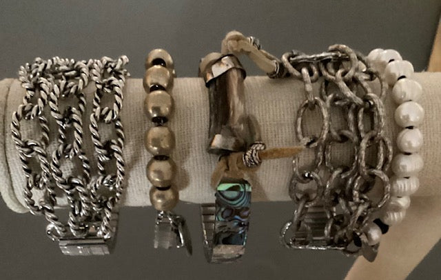 Bracelets on display.