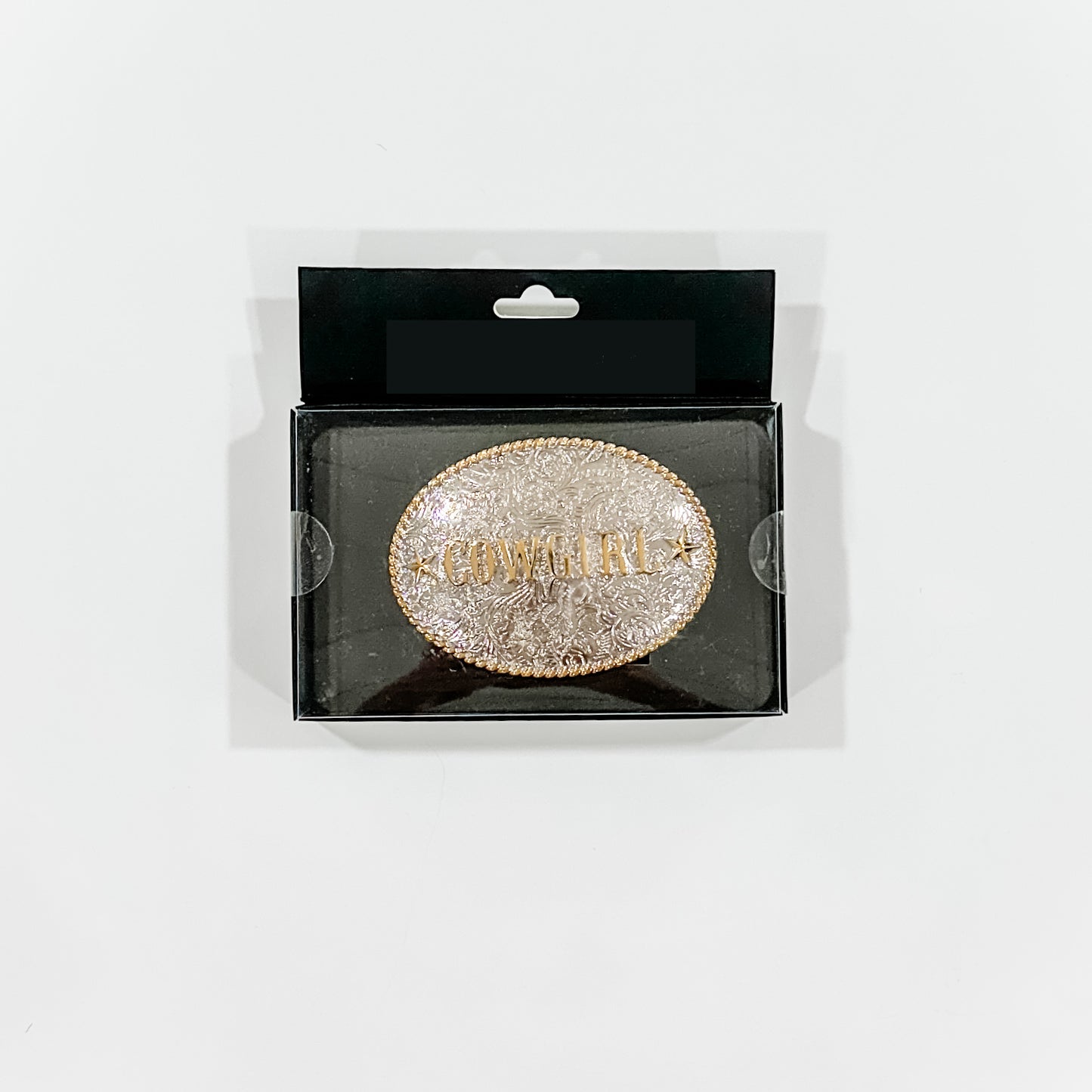 Cowgirl belt buckle in box - IMG_6802