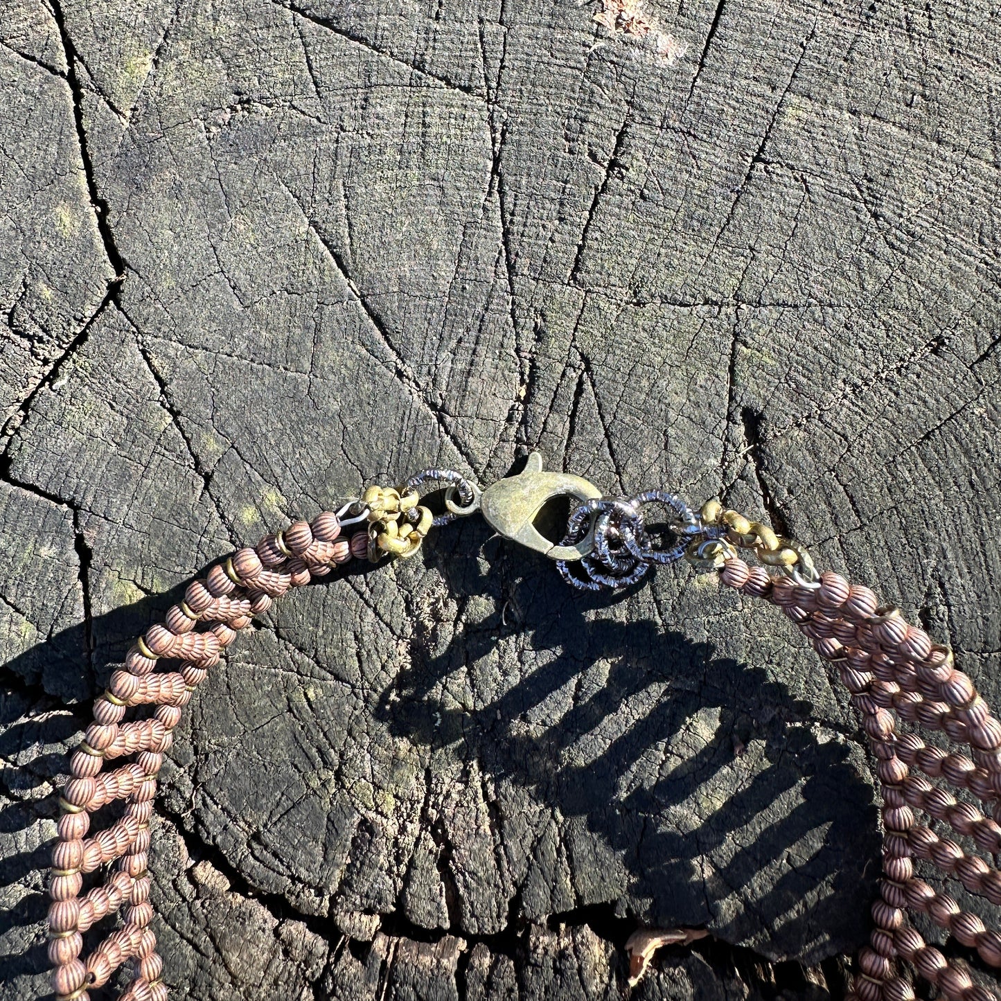 Memory Choker With Feathers Copper Necklace - Amy Kaplan for Bourbon Cowgirl