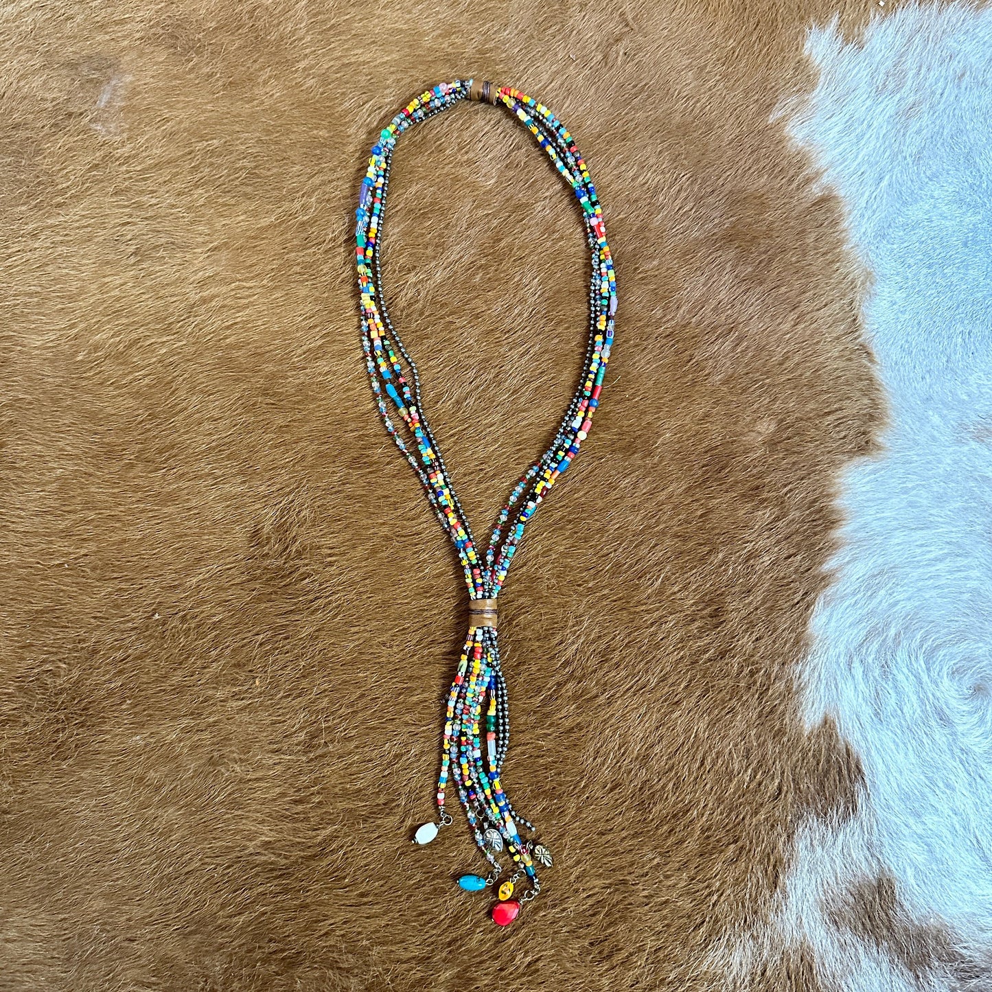 Multi Bright African Trade Bead Clutch Necklace- Amy Kaplan for Bourbon Cowgirl