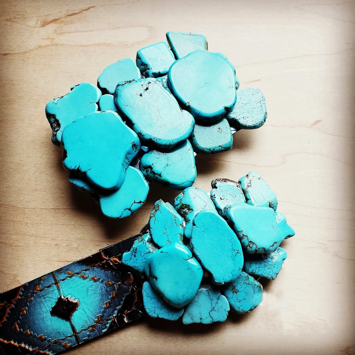 Turquoise Slab Belt Buckle - Western Accessories for Cowgirls