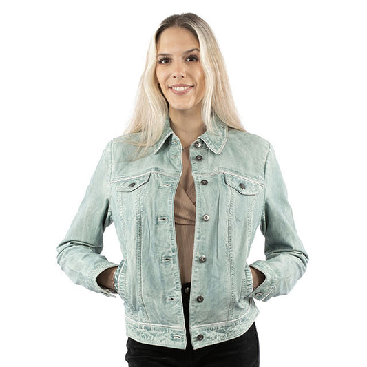 Denim Blue Leather Jacket by Scully at Bourbon Cowgirl