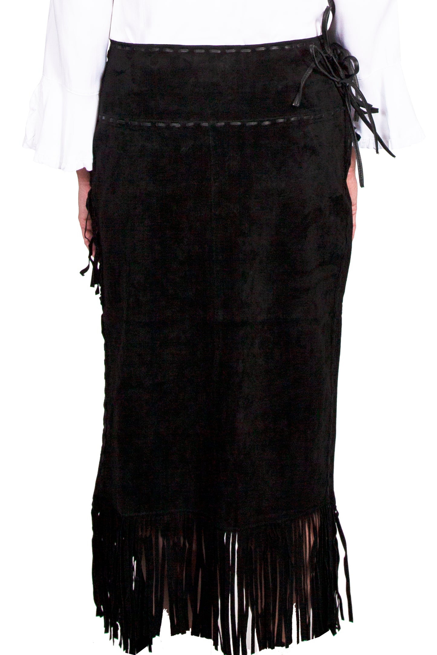 Long Suede Fringe Skirt by Scully at Bourbon Cowgirl