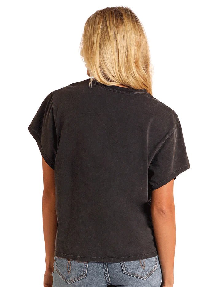 LW21T05828-B black tee shirt, back view
