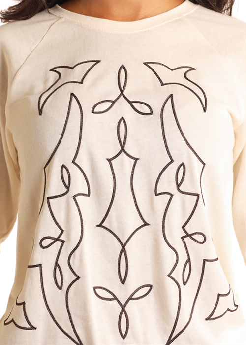 Embroidered Bootstitch Sweatshirt at Bourbon Cowgirl