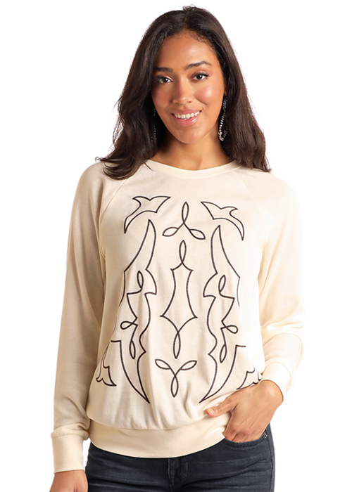 Embroidered Bootstitch Sweatshirt at Bourbon Cowgirl
