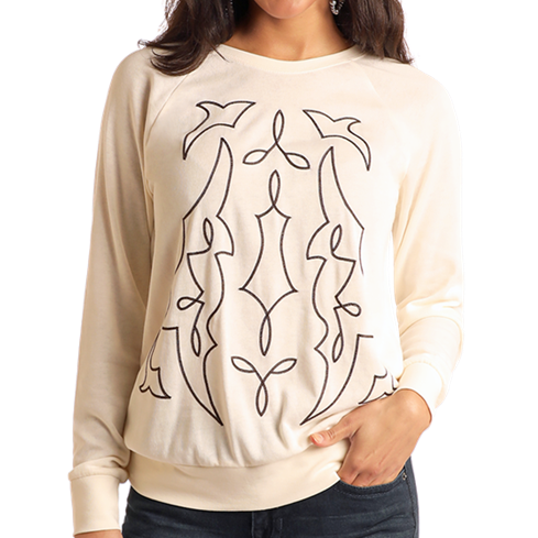 Embroidered Bootstitch Sweatshirt at Bourbon Cowgirl
