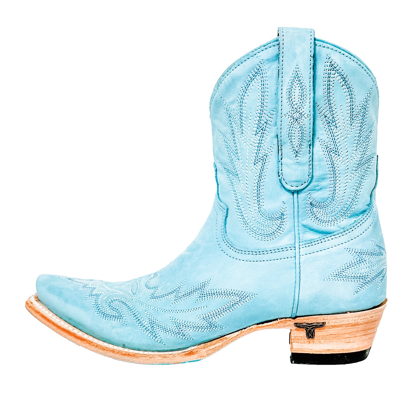 Lexington Powder Bootie White - Light Blue Cowboy Boot