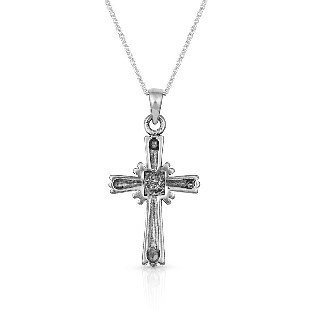 NC4911 sterling silver cross pendant necklace