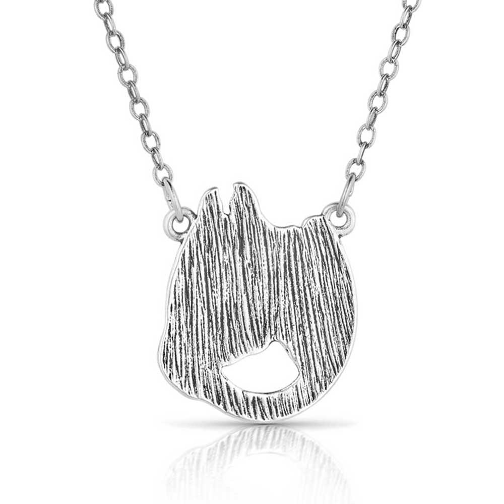 NC5881 silver pendant necklace with textured design