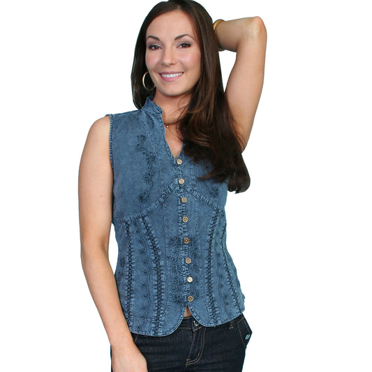 Woman in denim vest PSL-059-DBL