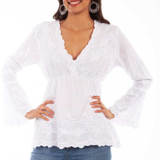 White Embroidered Blouse PSL-221-WHT