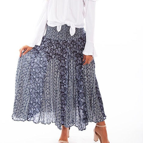 PSL-252-BLU floral maxi skirt preview