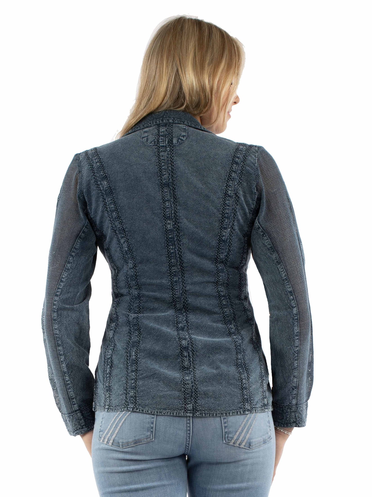 Blue denim jacket PSL-280-DBL-BK