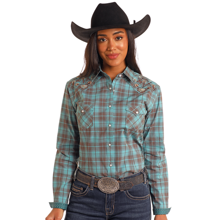 RWN2S05093 Plaid Western Shirt