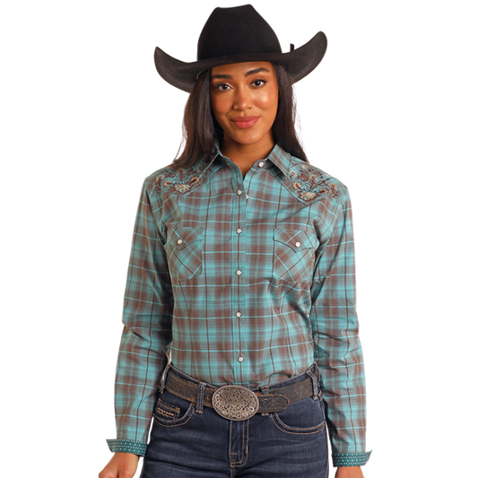 RWN2S05093 Plaid Western Shirt