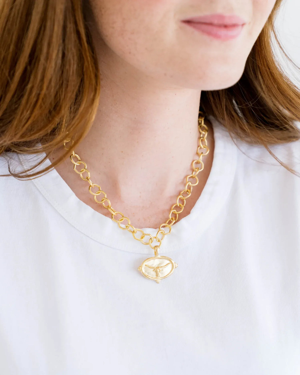 Longhorn Intaglio Necklace by Susan Shaw