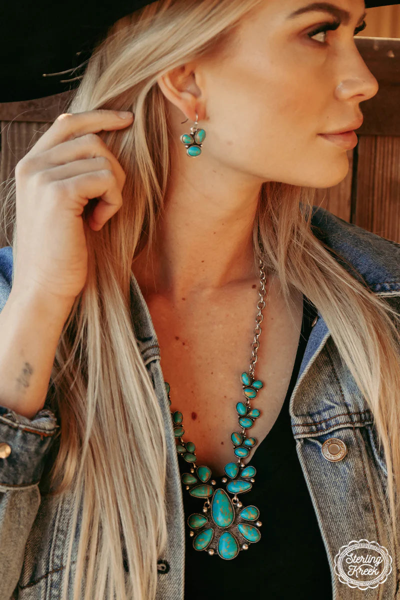Stagecoach Trails Necklace - Western Turquoise Jewelry for Bourbon Cowgirl