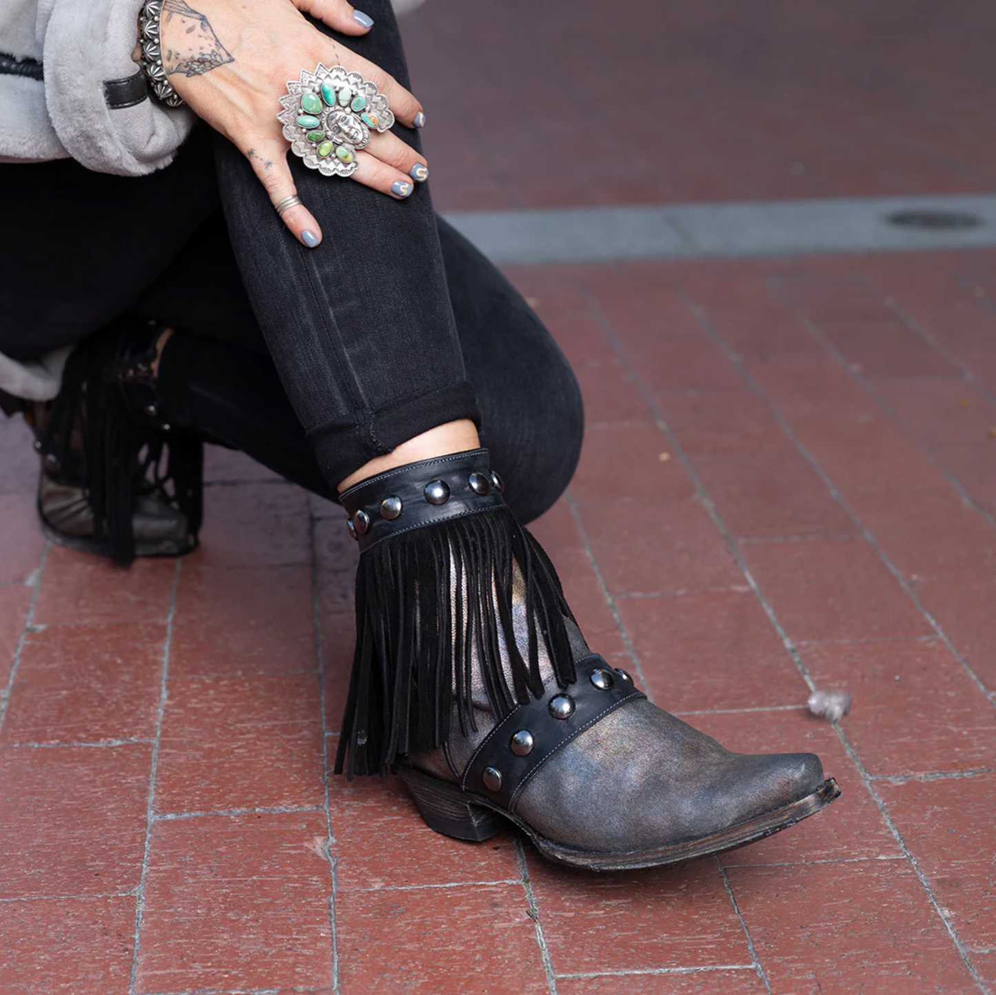 Milan Fringes Black- Old Gringo Cowboy Boots at Bourbon Cowgirl