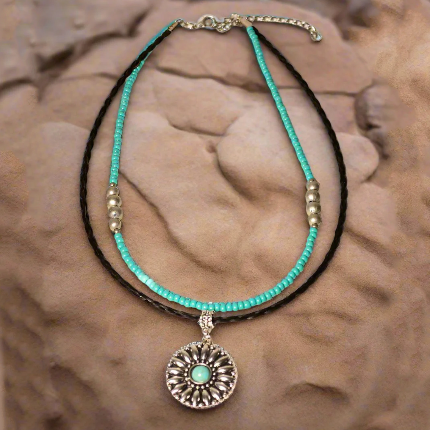Navajo Sunflower Horsehair Necklace