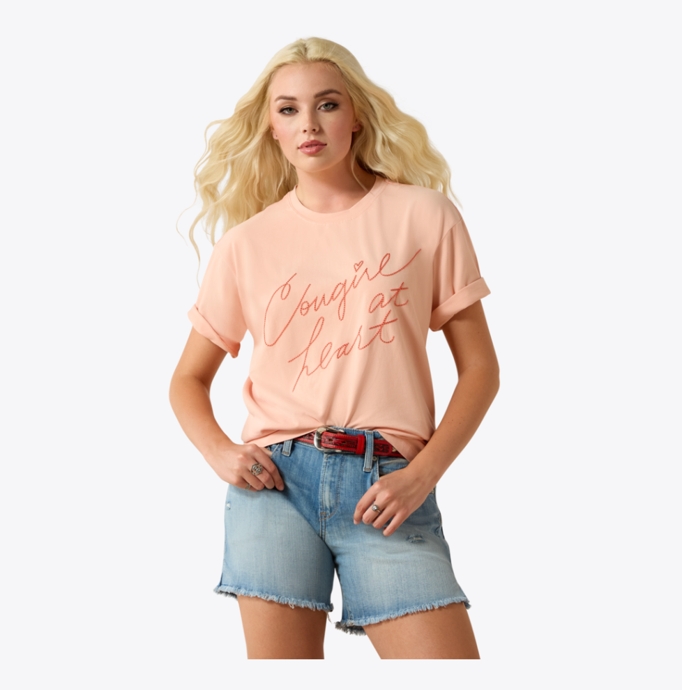 Ariat Cowgirl at Heart Peach T-Shirt at Bourbon Cowgirl
