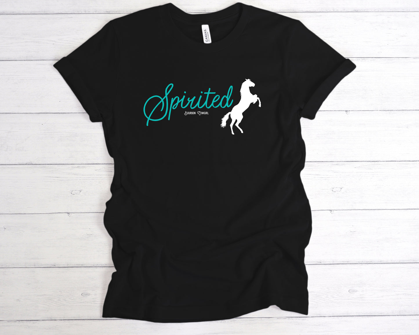 Spirited Tee shirt with horse graphic