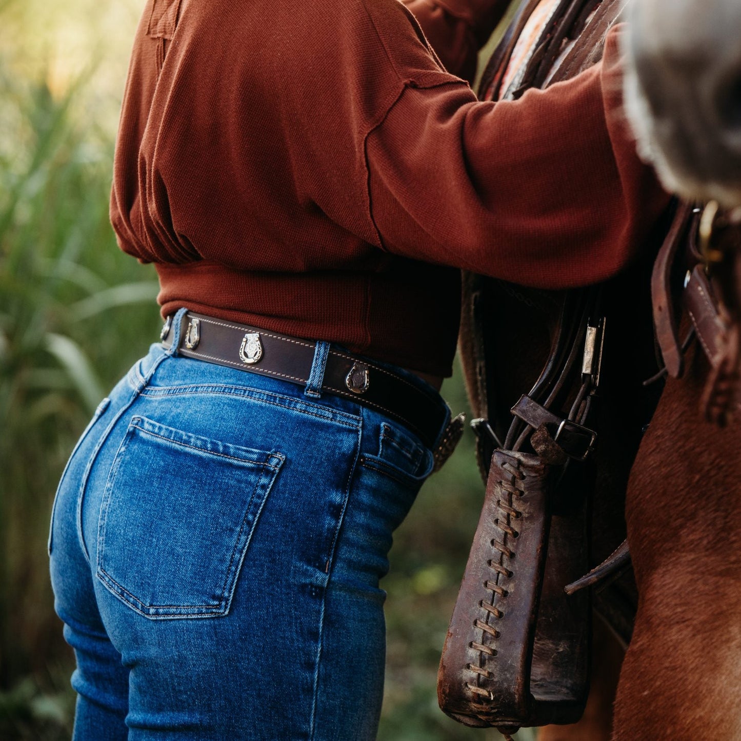 The Claire Women's Leather Belt in Brown