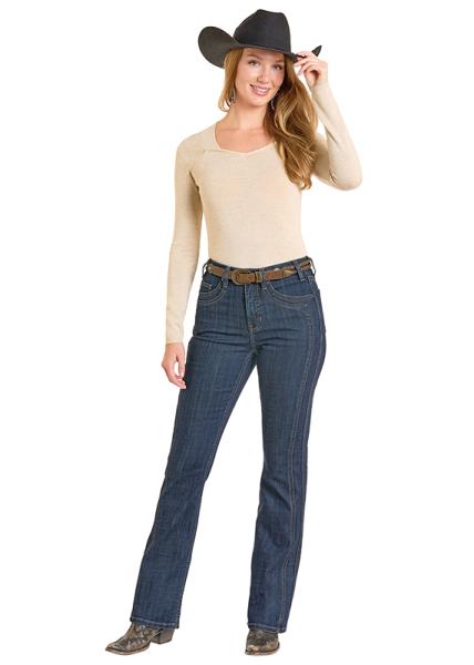 Cowgirl in jeans and hat, style BW4HD07198