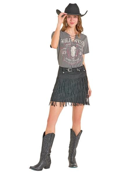Cowgirl outfit with fringe skirt, Style BW69B06985--01