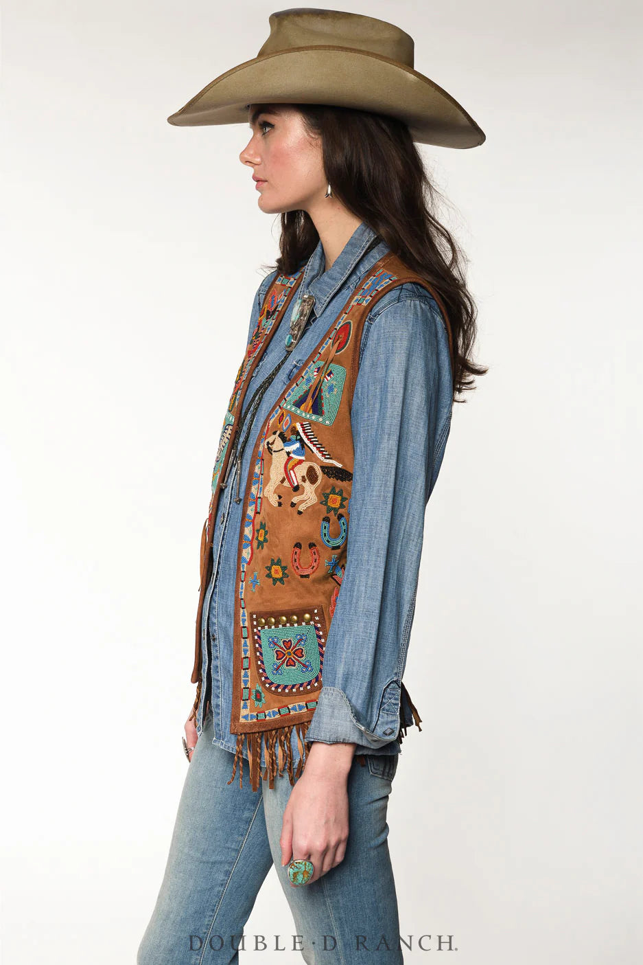 American Assemblage Beaded Vest by Double D Ranch
